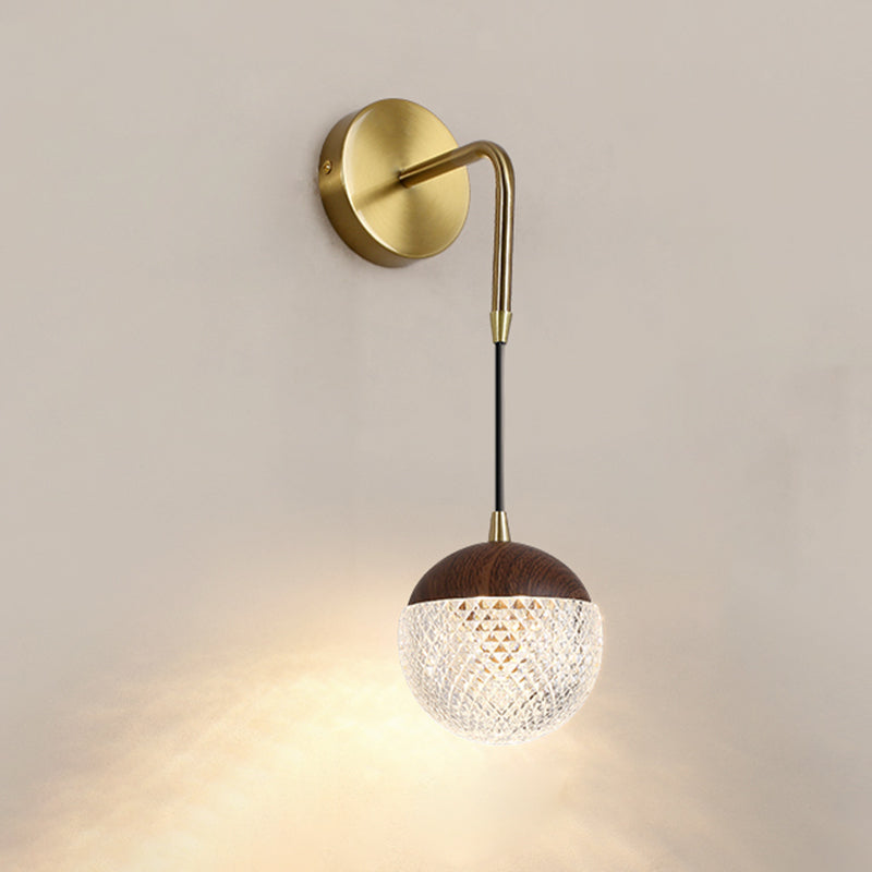 Hölzerne Globus Wandhängerlampe Nordic 1 Kopf Nachtwandmontage Licht montiert
