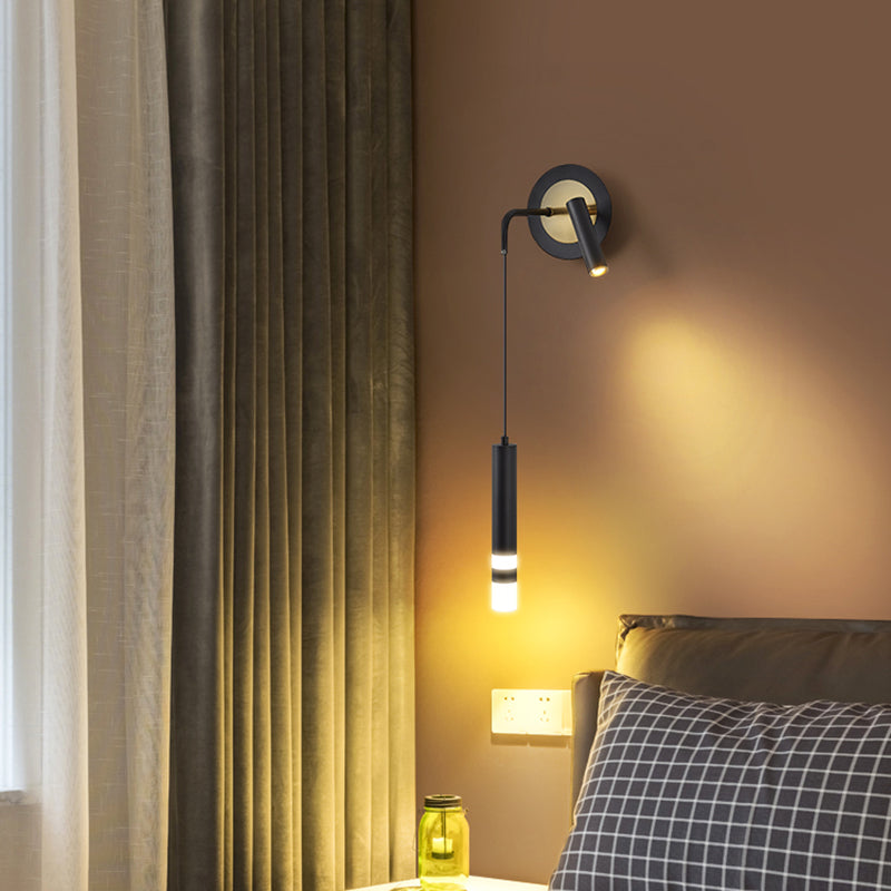 Application en métal lumière murale moderne style suspendu mural en noir et or