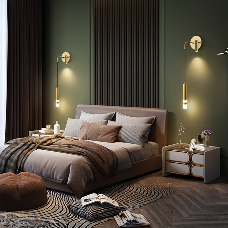 Application en métal lumière murale moderne style suspendu mural en noir et or