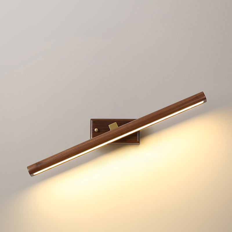 Modern Nordic LED Mirror Light Rotatable Wooden Wall Sconce Light for Bedroom Bathroom