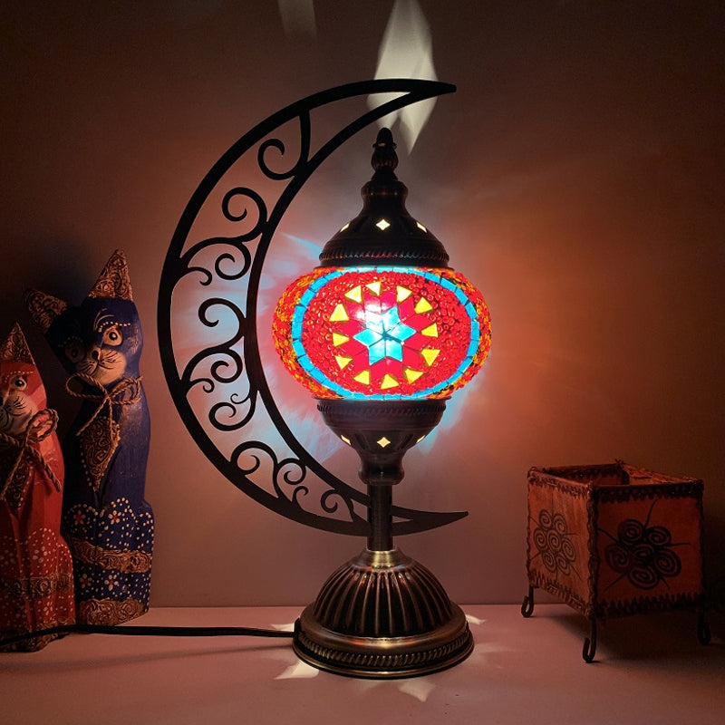 Estilo vintage El escritorio de mosaico turco de la lámpara de vidrio lámpara de lámpara de lámpara de sombra