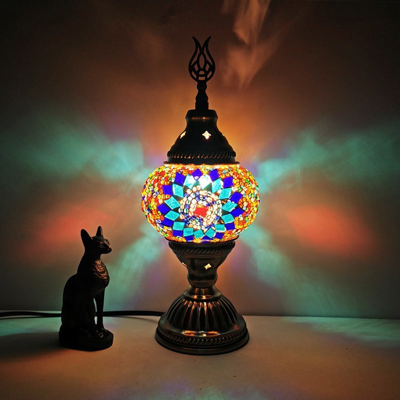 Mesa de mosaico de estilo vintage Lámpara de vidrio Lámpara de lámpara de escritorio de lámpara de vidrio