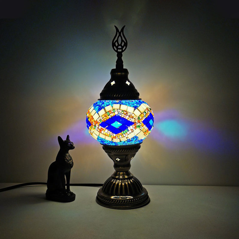 Mesa de mosaico de estilo vintage Lámpara de vidrio Lámpara de lámpara de escritorio de lámpara de vidrio