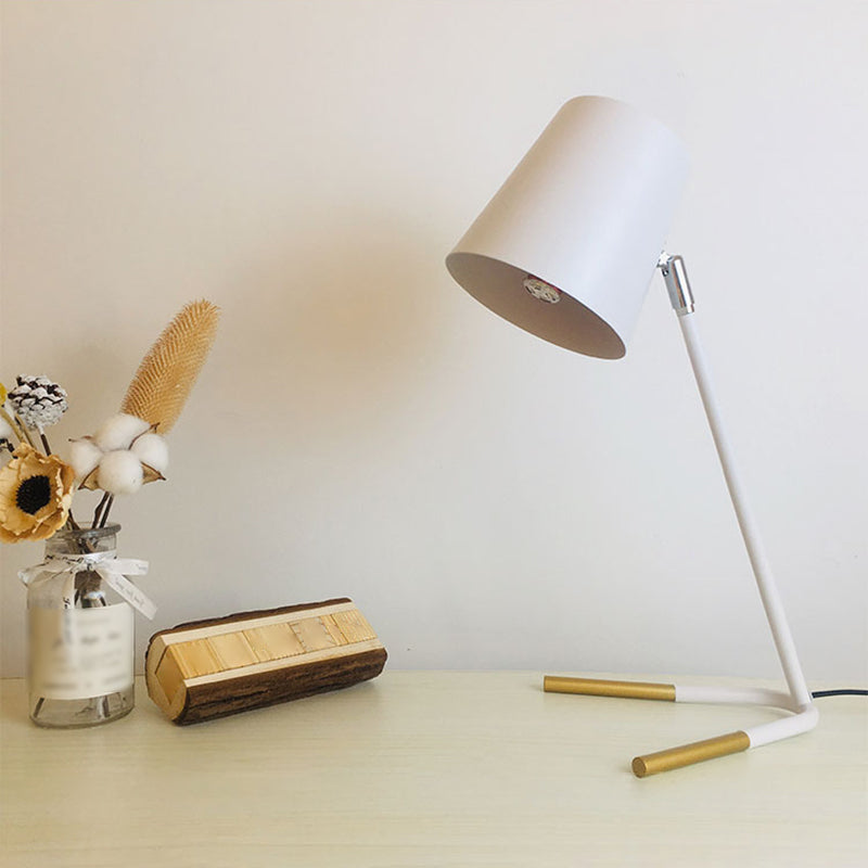 Luces de mesa nocturna de macarrones lámparas de mesita de noche de 1 dormitorio de 1 luces con sombra de metal