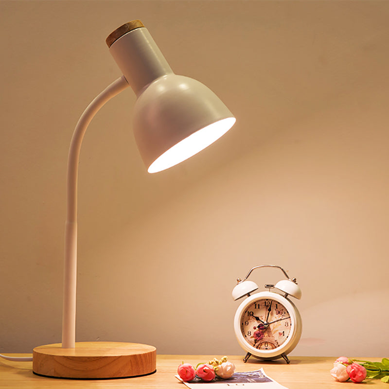 Luces de mesa nocturna de macarrón campana lámparas de mesita de noche de 1 dormitorio con sombra de metal