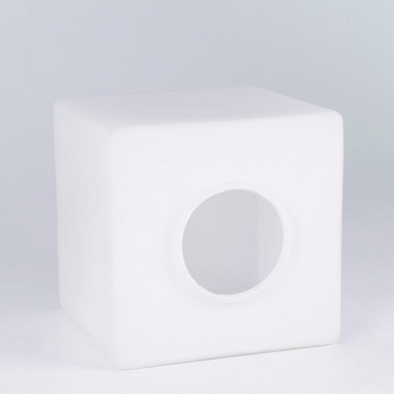 Contemporary Style Wood Desk Lamp White Glass Shade Table Light for Cafe Shop