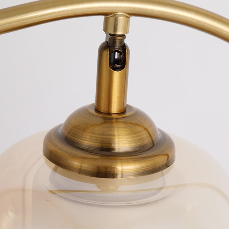 One Bulb Contemporary Table Lamp Clear Glass Bedroom Living Room Desk Lamp in Gold