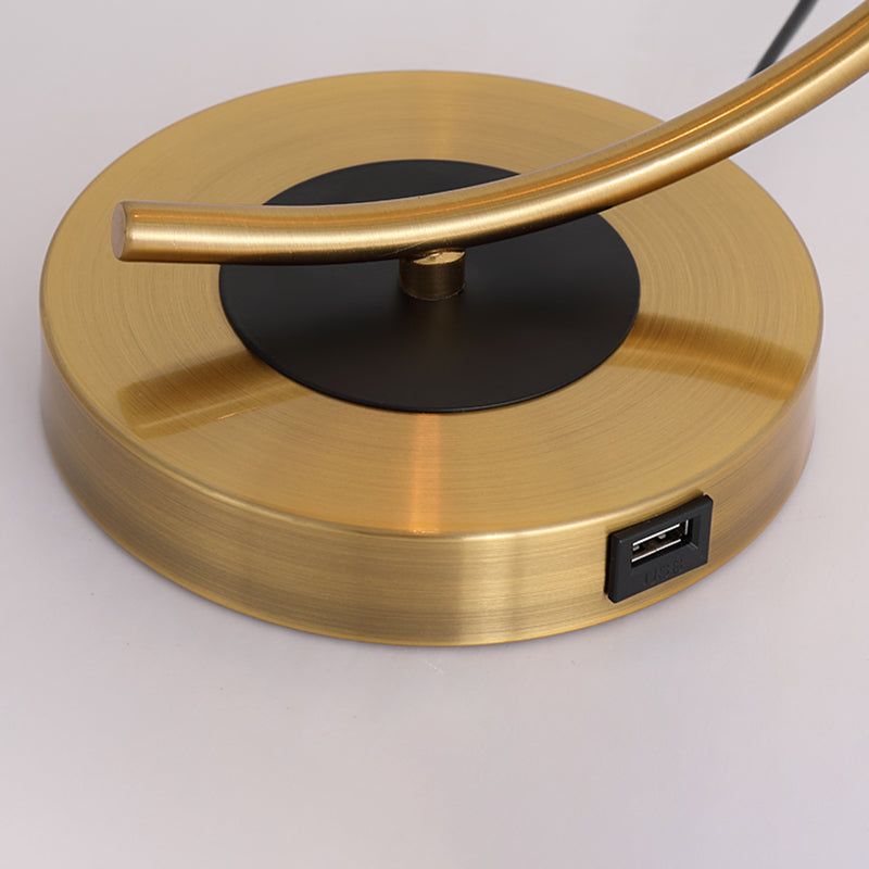 One Bulb Contemporary Table Lamp Clear Glass Bedroom Living Room Desk Lamp in Gold