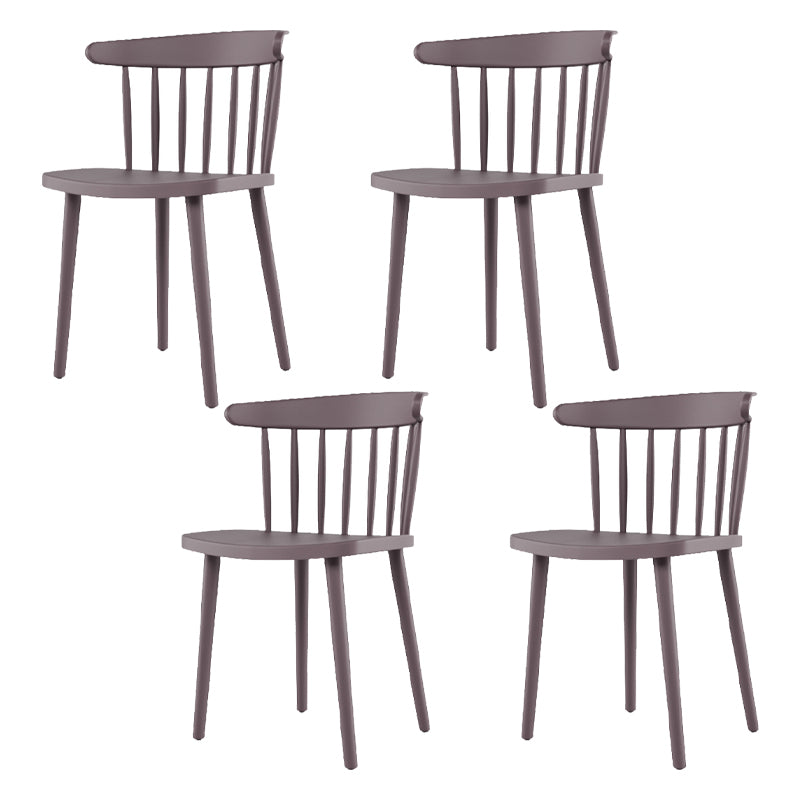 Silla sin brazos de plástico contemporánea, silla trasera Windsor para uso doméstico