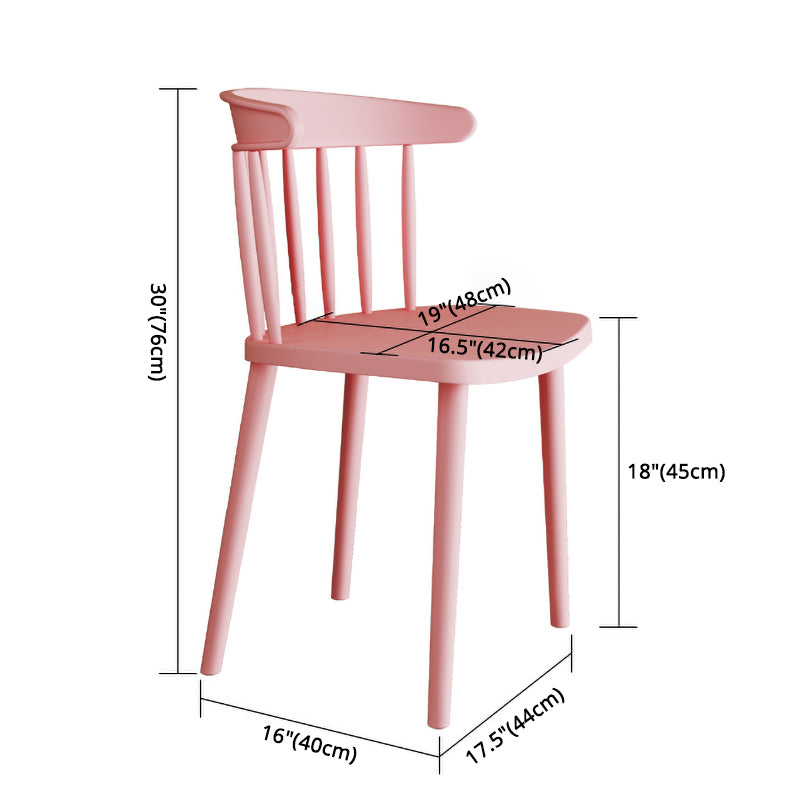 Silla sin brazos de plástico contemporánea, silla trasera Windsor para uso doméstico