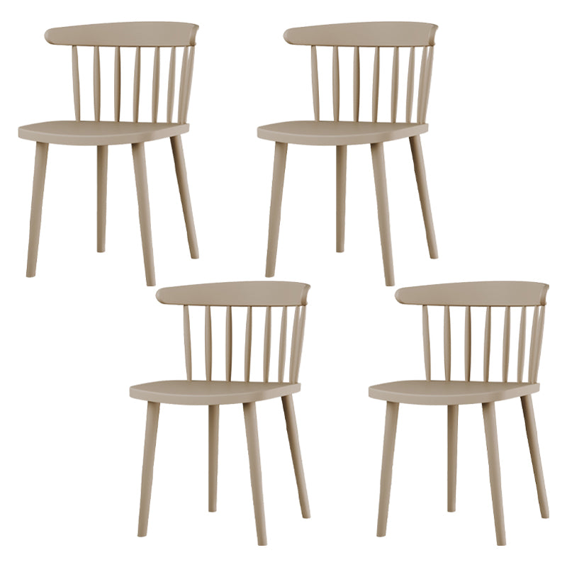 Silla sin brazos de plástico contemporánea, silla trasera Windsor para uso doméstico