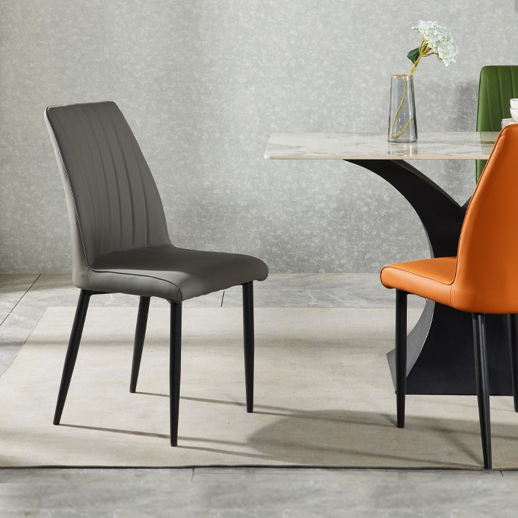 Chaise d'appoint de salle à manger rembourrée de style contemporain, sans accoudoirs, à dossier solide, pour usage domestique