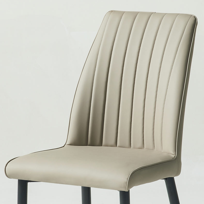 Chaise d'appoint de salle à manger rembourrée de style contemporain, sans accoudoirs, à dossier solide, pour usage domestique