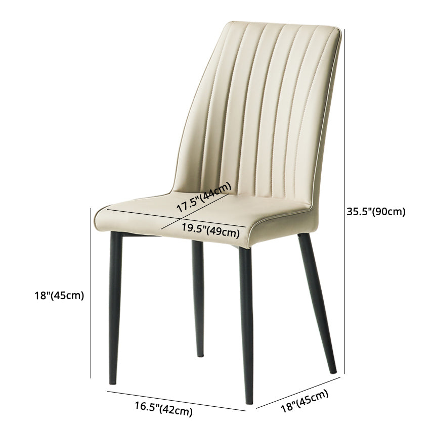 Chaise d'appoint de salle à manger rembourrée de style contemporain, sans accoudoirs, à dossier solide, pour usage domestique