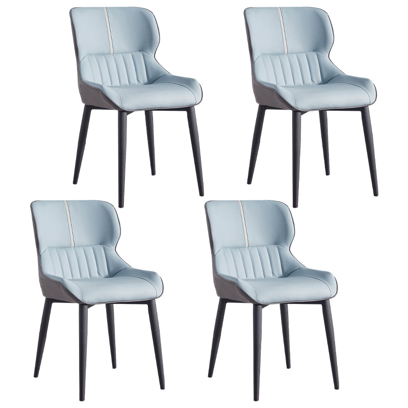 Inicio Sillón escandinavo Wingback Silla de comedor tapizada de metal
