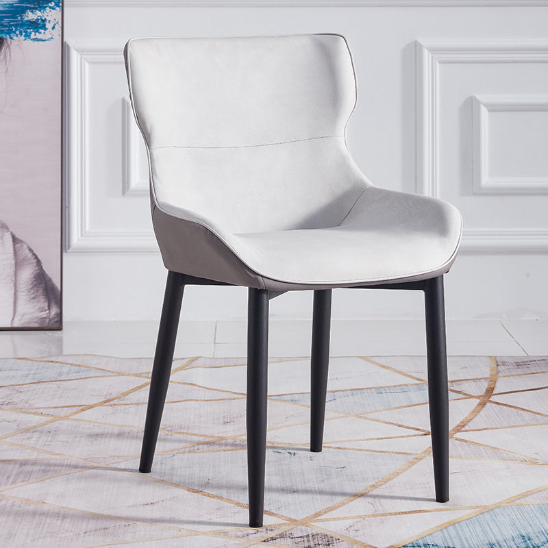 Inicio Sillón escandinavo Wingback Silla de comedor tapizada de metal