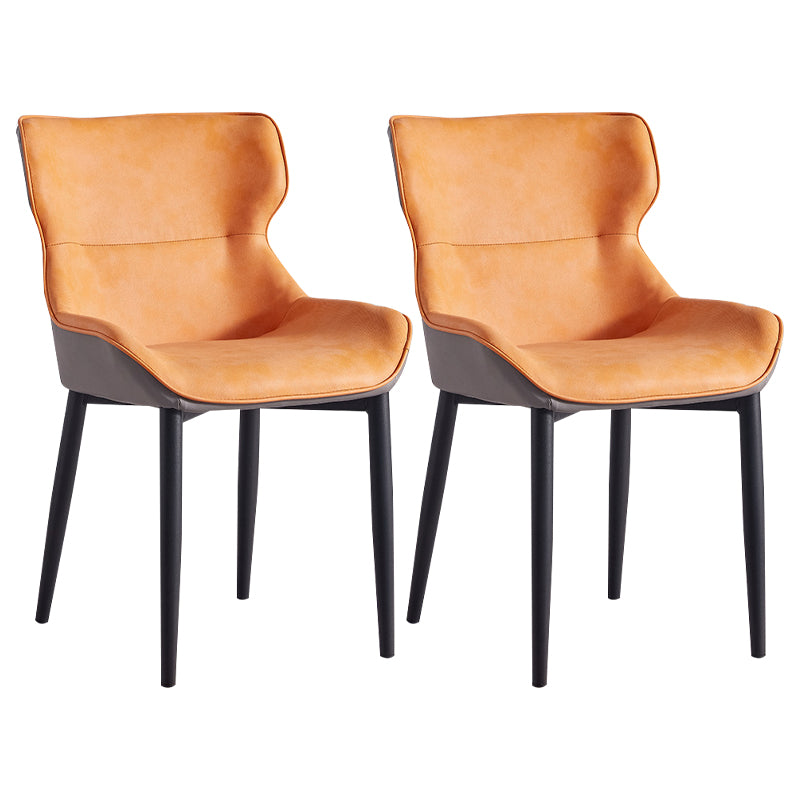 Inicio Sillón escandinavo Wingback Silla de comedor tapizada de metal