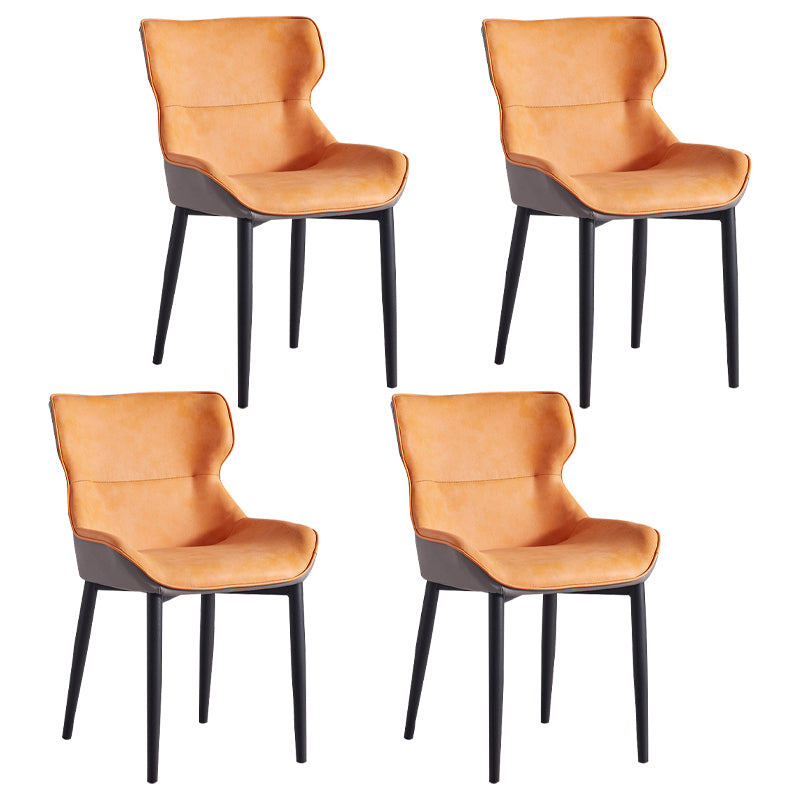 Inicio Sillón escandinavo Wingback Silla de comedor tapizada de metal