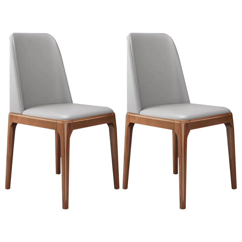 Silla lateral casera escandinava Silla de comedor tapizada de madera con respaldo macizo