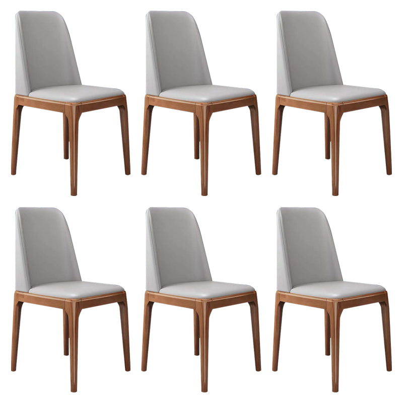 Silla lateral casera escandinava Silla de comedor tapizada de madera con respaldo macizo