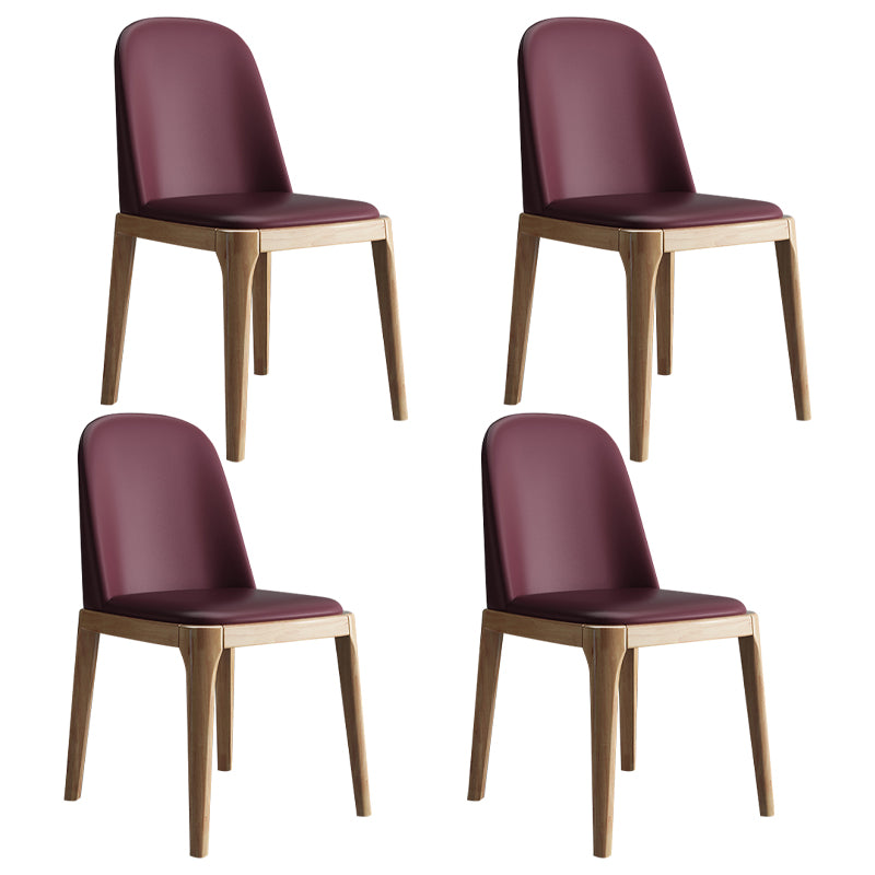 Silla lateral casera escandinava Silla de comedor tapizada de madera con respaldo macizo