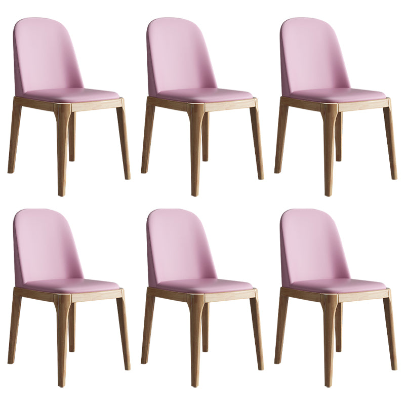Silla lateral casera escandinava Silla de comedor tapizada de madera con respaldo macizo