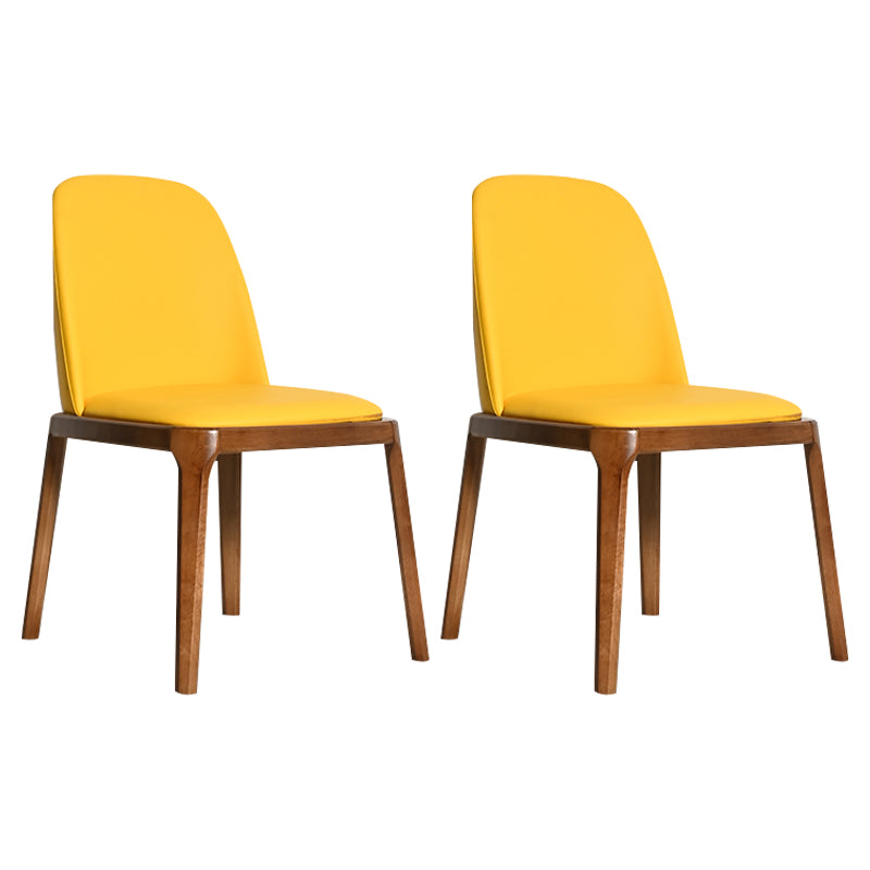 Silla lateral casera escandinava Silla de comedor tapizada de madera con respaldo macizo