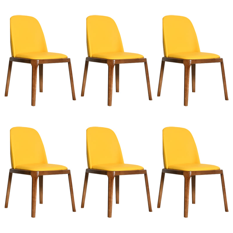 Silla lateral casera escandinava Silla de comedor tapizada de madera con respaldo macizo