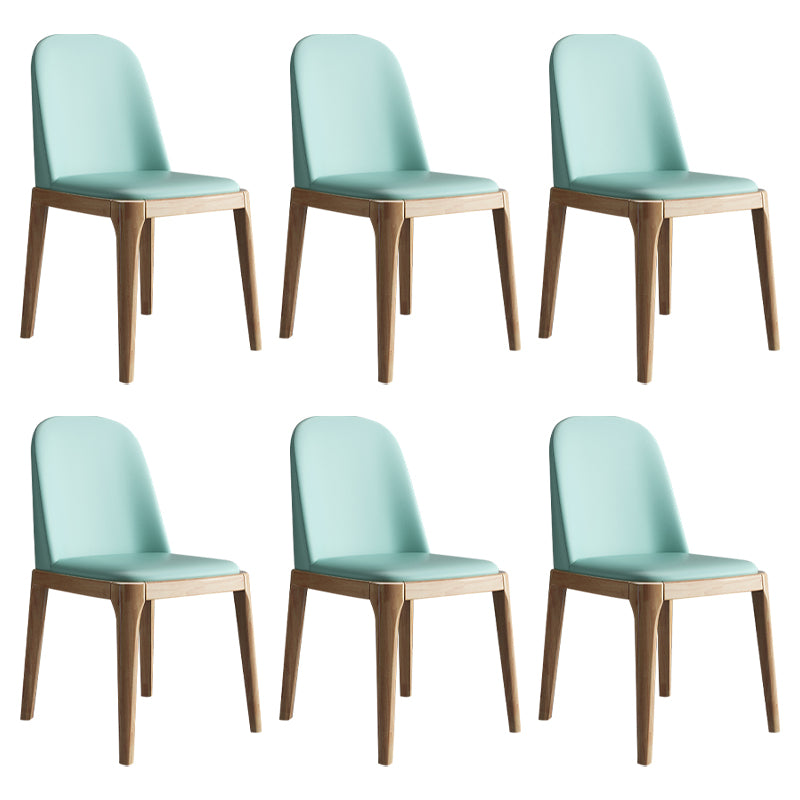 Silla lateral casera escandinava Silla de comedor tapizada de madera con respaldo macizo