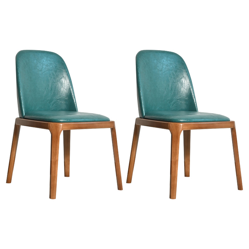 Silla lateral casera escandinava Silla de comedor tapizada de madera con respaldo macizo