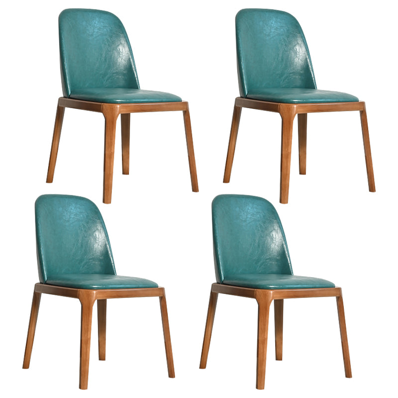 Silla lateral casera escandinava Silla de comedor tapizada de madera con respaldo macizo