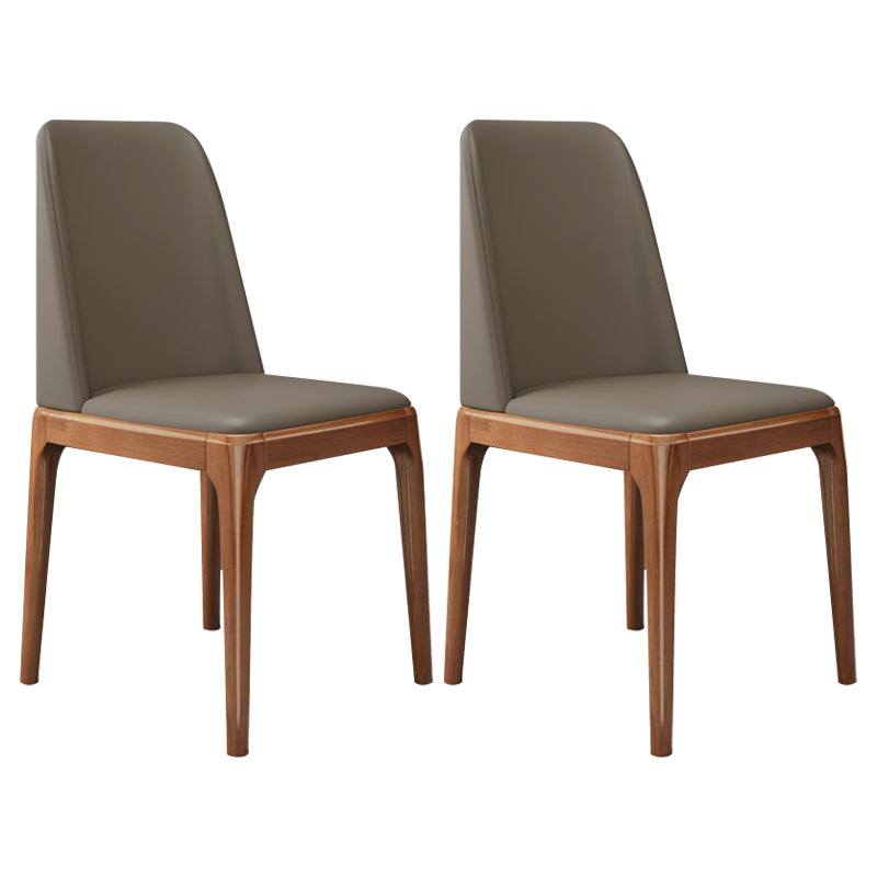 Silla lateral casera escandinava Silla de comedor tapizada de madera con respaldo macizo