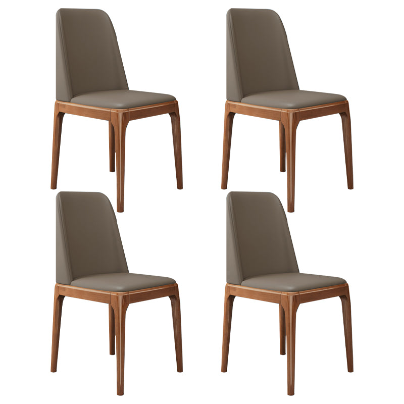 Silla lateral casera escandinava Silla de comedor tapizada de madera con respaldo macizo