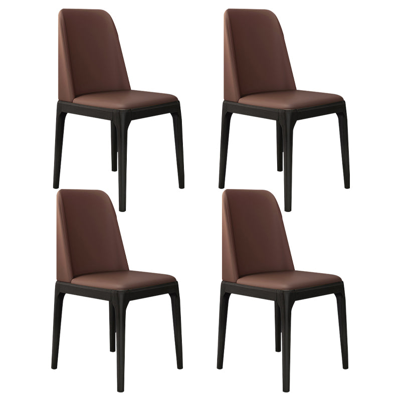 Silla lateral casera escandinava Silla de comedor tapizada de madera con respaldo macizo
