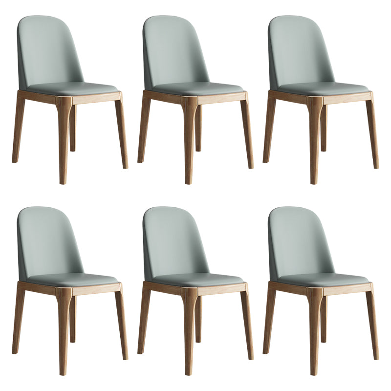 Silla lateral casera escandinava Silla de comedor tapizada de madera con respaldo macizo