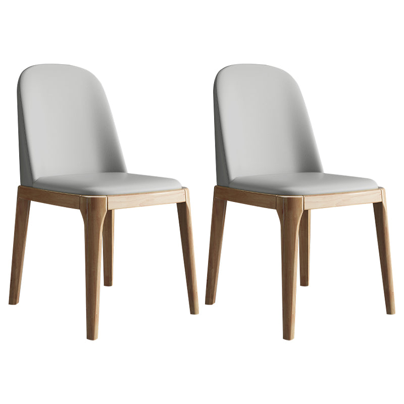 Silla lateral casera escandinava Silla de comedor tapizada de madera con respaldo macizo