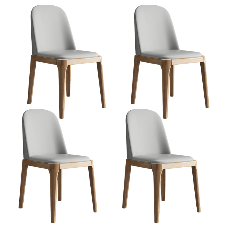 Silla lateral casera escandinava Silla de comedor tapizada de madera con respaldo macizo