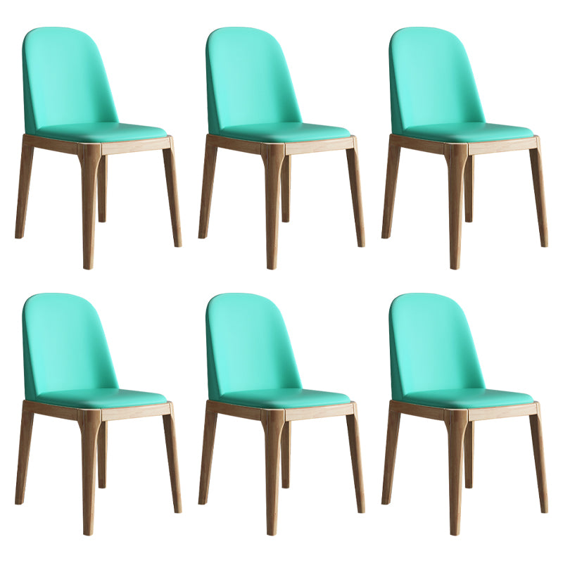 Silla lateral casera escandinava Silla de comedor tapizada de madera con respaldo macizo