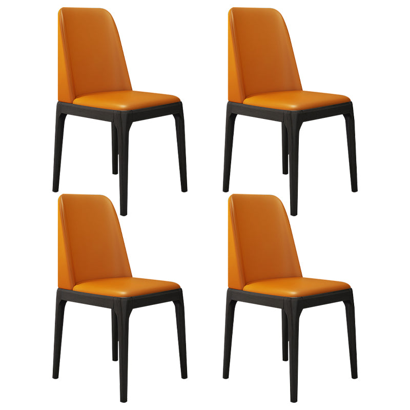 Silla lateral casera escandinava Silla de comedor tapizada de madera con respaldo macizo