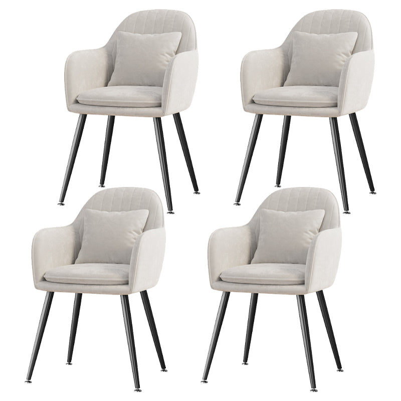 Fauteuil de salle à manger scandinave en flanelle, chaise de salle à manger de couleur mate à dossier solide