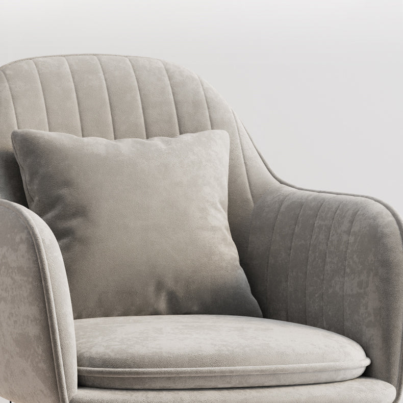 Fauteuil de salle à manger scandinave en flanelle, chaise de salle à manger de couleur mate à dossier solide