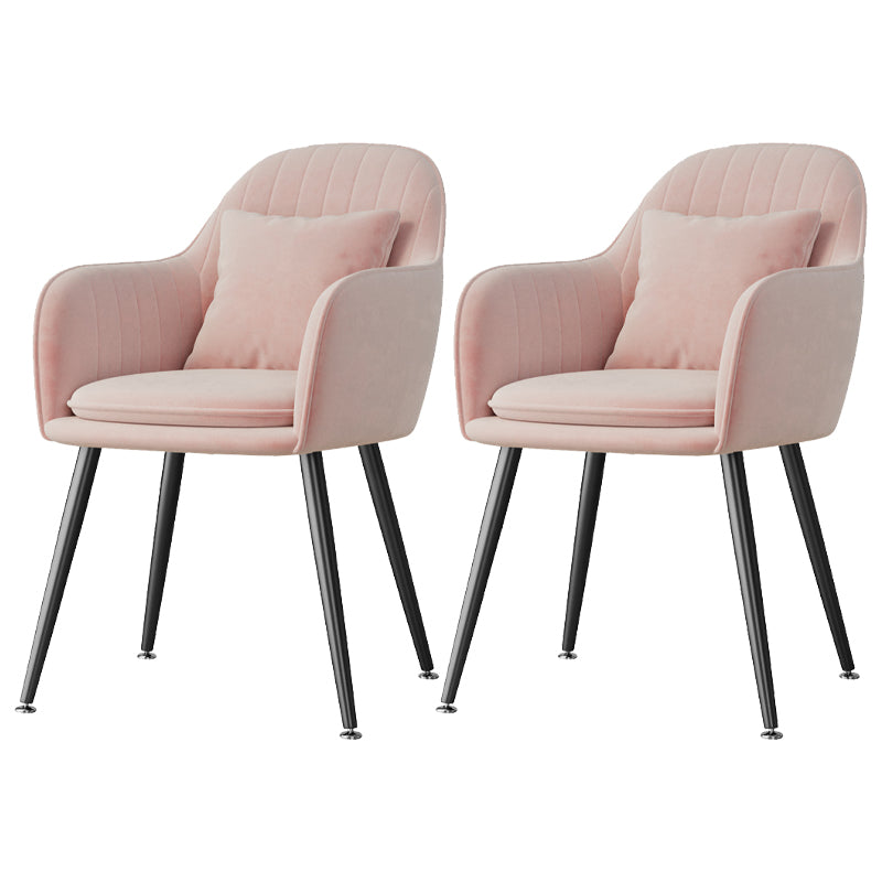 Fauteuil de salle à manger scandinave en flanelle, chaise de salle à manger de couleur mate à dossier solide