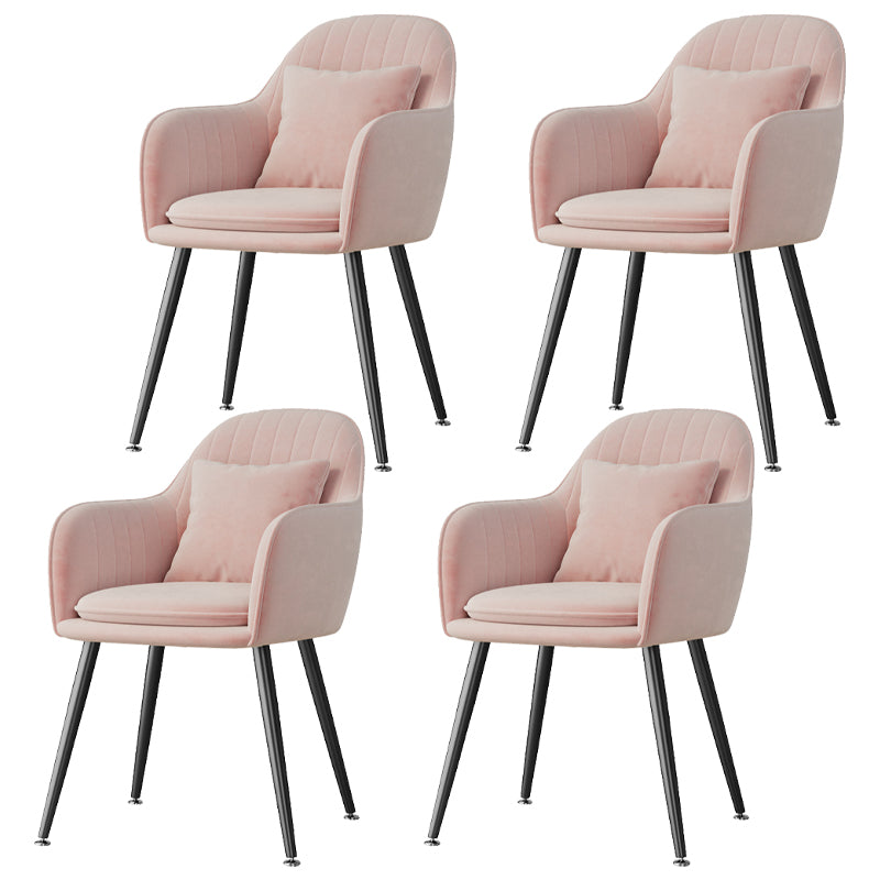 Fauteuil de salle à manger scandinave en flanelle, chaise de salle à manger de couleur mate à dossier solide