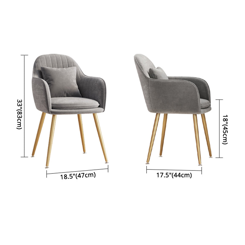 Fauteuil de salle à manger scandinave en flanelle, chaise de salle à manger de couleur mate à dossier solide