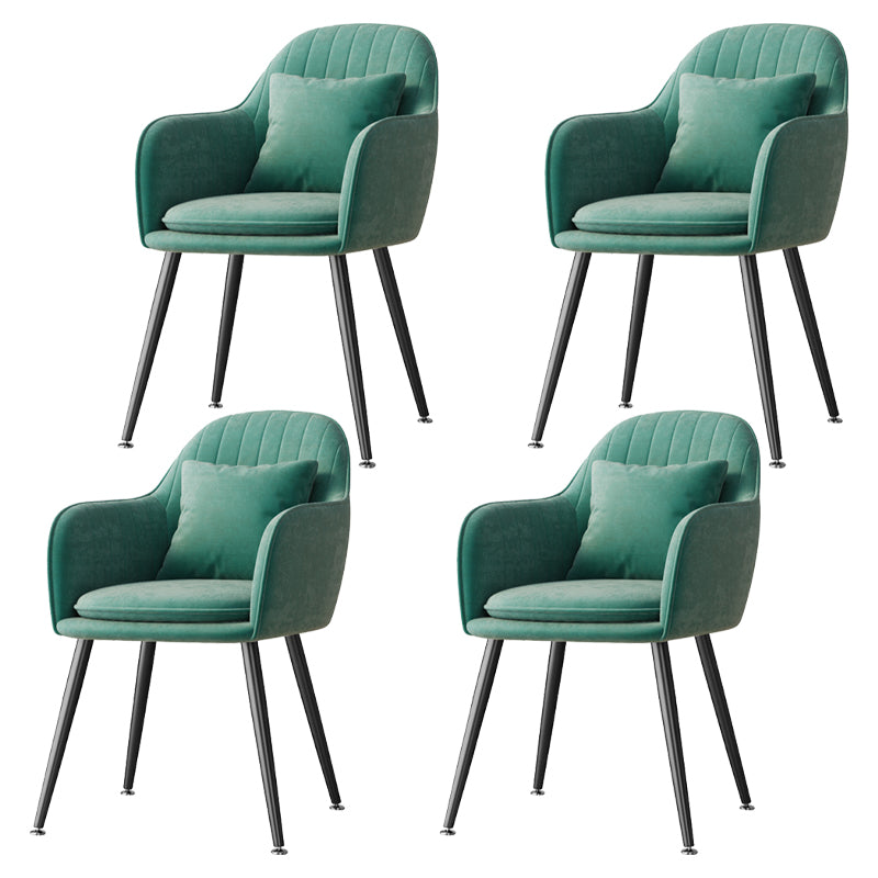 Fauteuil de salle à manger scandinave en flanelle, chaise de salle à manger de couleur mate à dossier solide