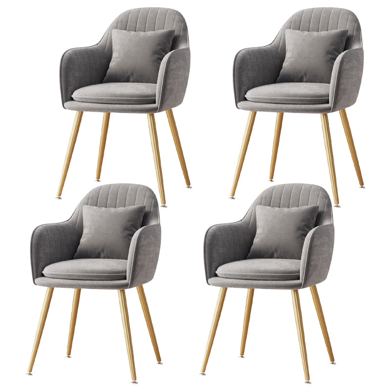 Fauteuil de salle à manger scandinave en flanelle, chaise de salle à manger de couleur mate à dossier solide