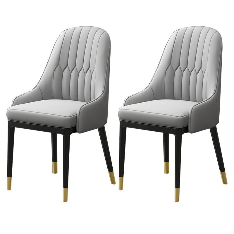 Silla de comedor de estilo escandinavo de metal, sillón de comedor Parsons para el hogar