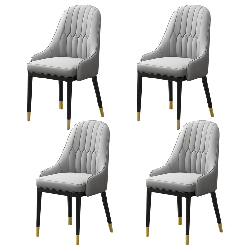 Silla de comedor de estilo escandinavo de metal, sillón de comedor Parsons para el hogar