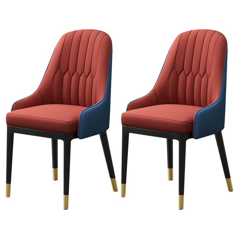 Silla de comedor de estilo escandinavo de metal, sillón de comedor Parsons para el hogar