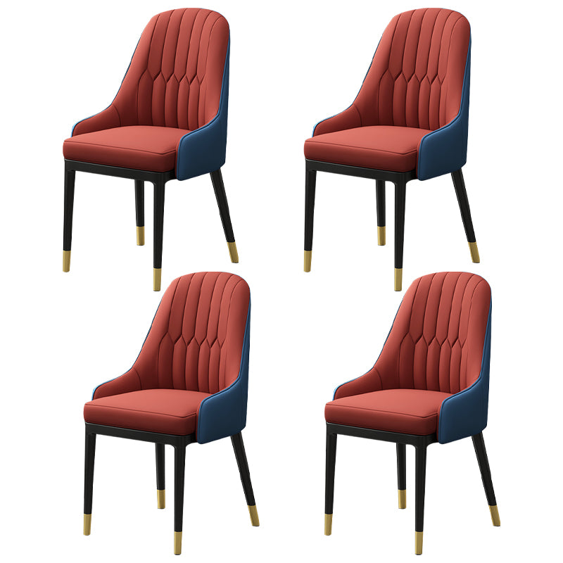 Silla de comedor de estilo escandinavo de metal, sillón de comedor Parsons para el hogar